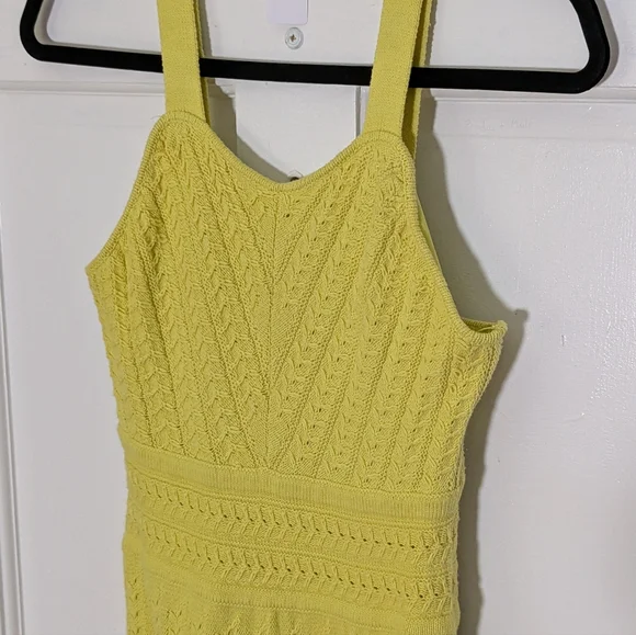 Haute Hippie Chartreuse Knit Maxi Dress XS Textured Resort Coastal Summer - Picture 3 of 6